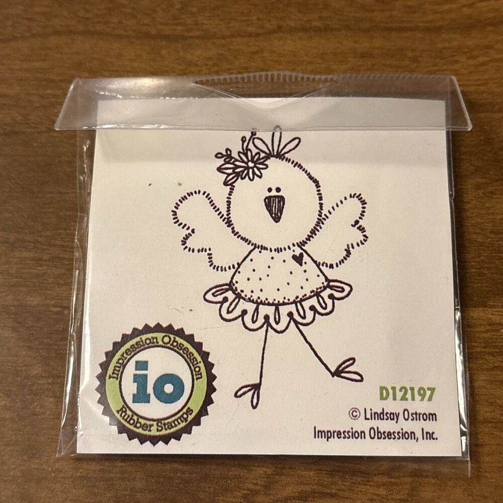 Impression Obsession Cling Mounted Rubber Stamp Lindsay Ostrom D12197 Chickie